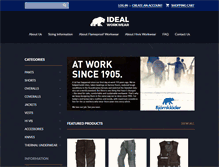 Tablet Screenshot of idealworkwear.com